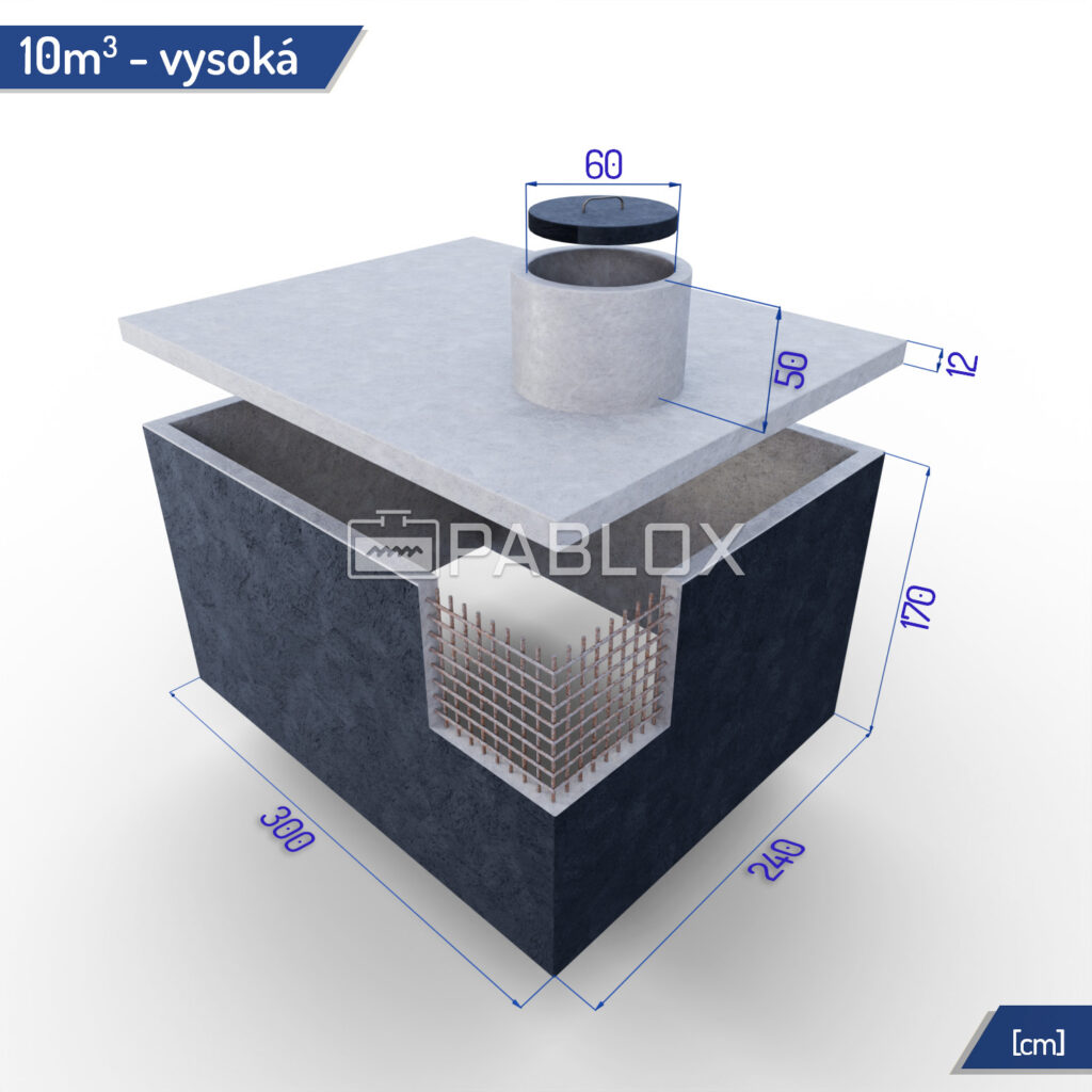 Betónová nádrž bez dna 10 m³ - vysoká